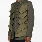 Giacca con design a pannelli in verde Comme des garcons homme plus - uomo 