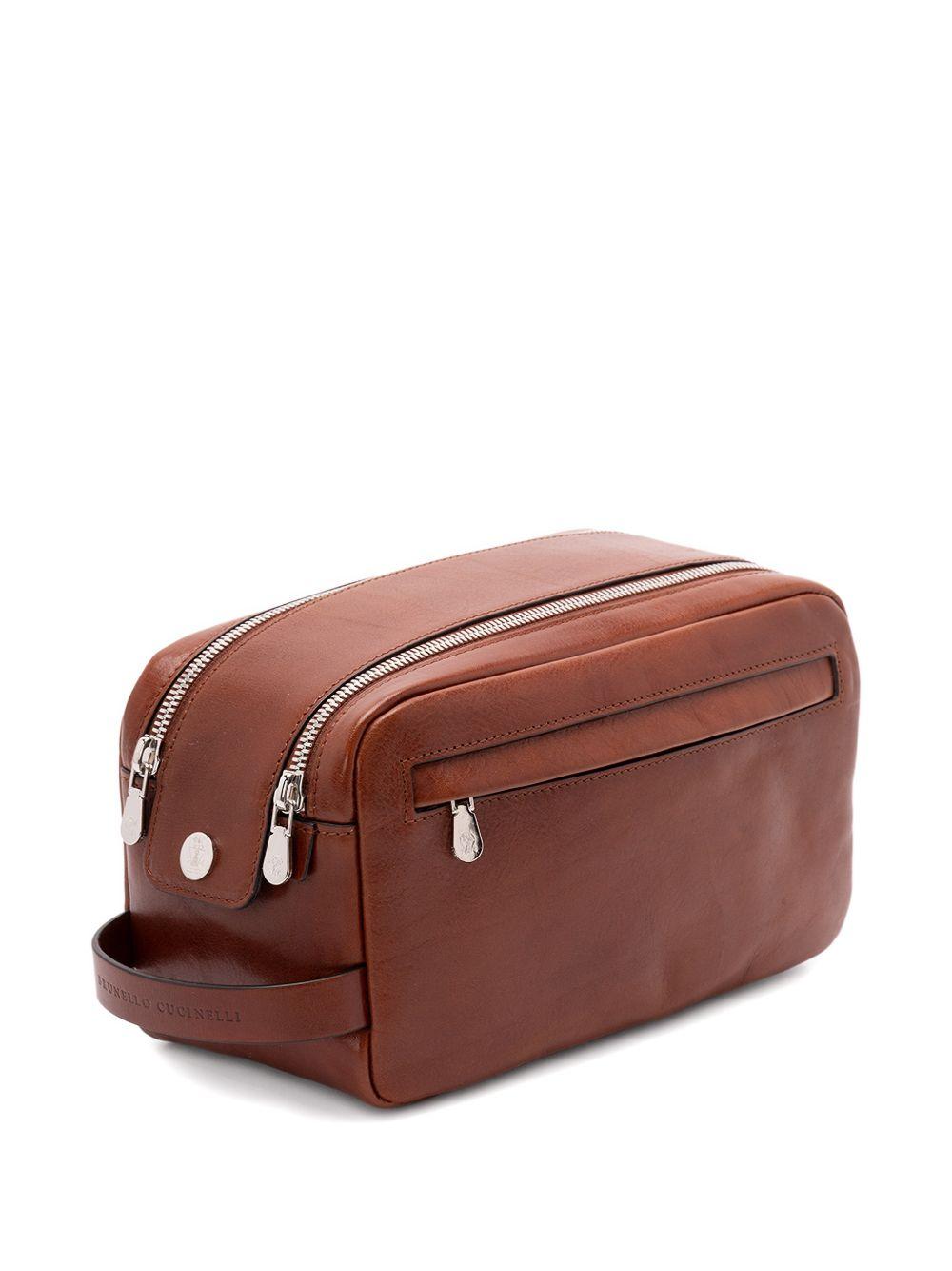 Beauty case in pelle in marrone Brunello cucinelli - uomo 