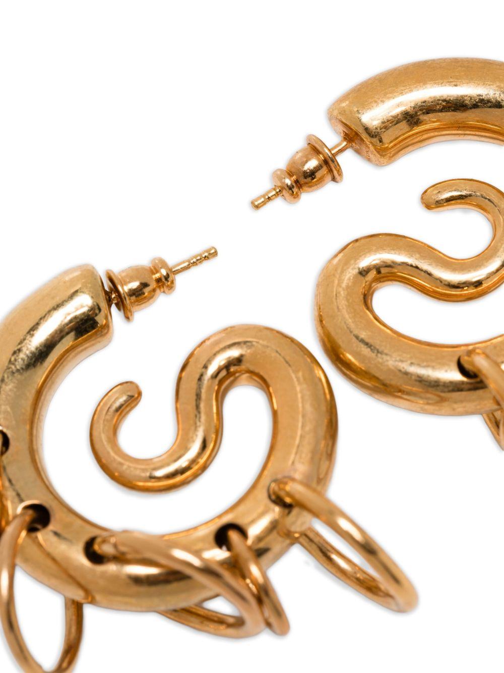 Orecchin Serpent con hoops in oro 
