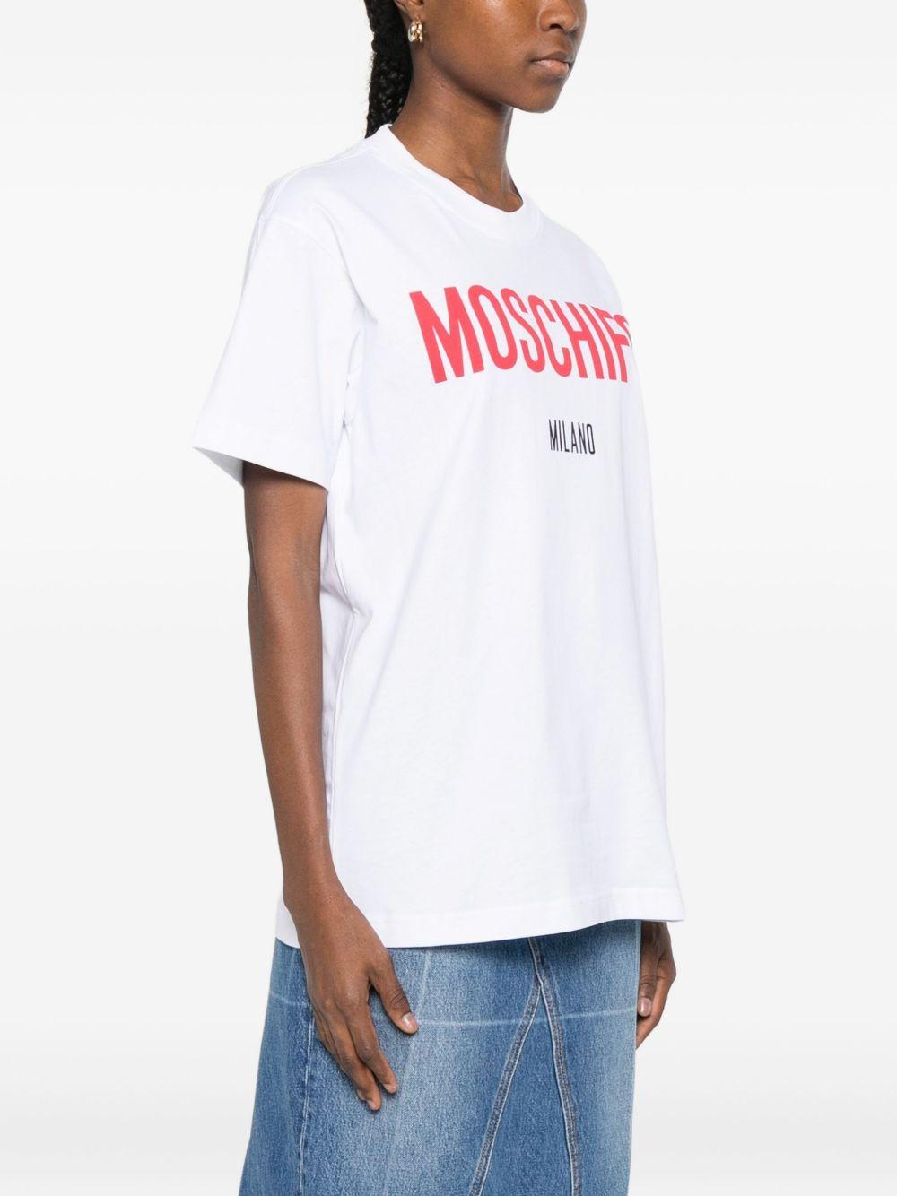 T-shirt con stampa moschifo in bainco Moschino - donna 