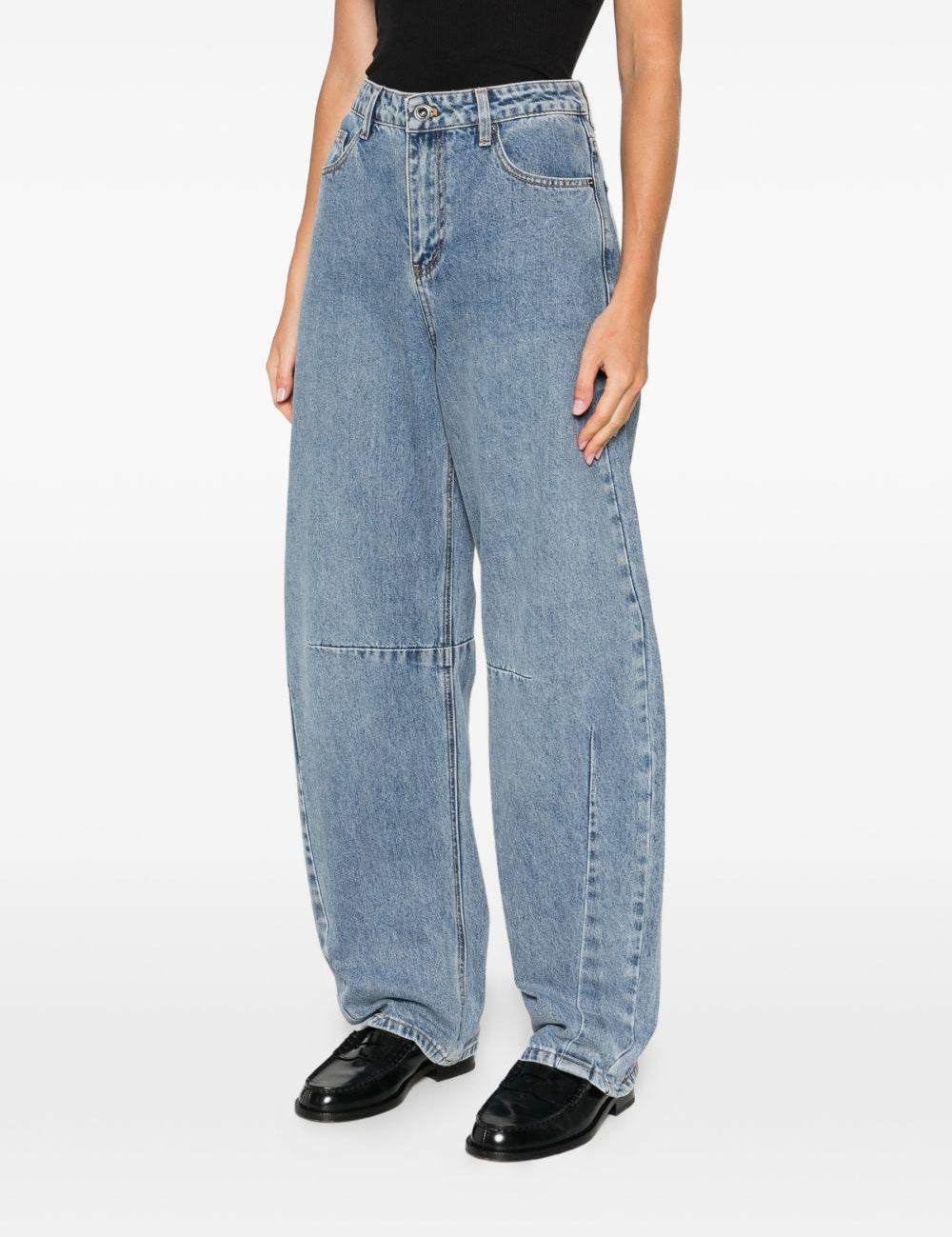 Jeans balloon con cuciture in blu Self-portrait - donna 
