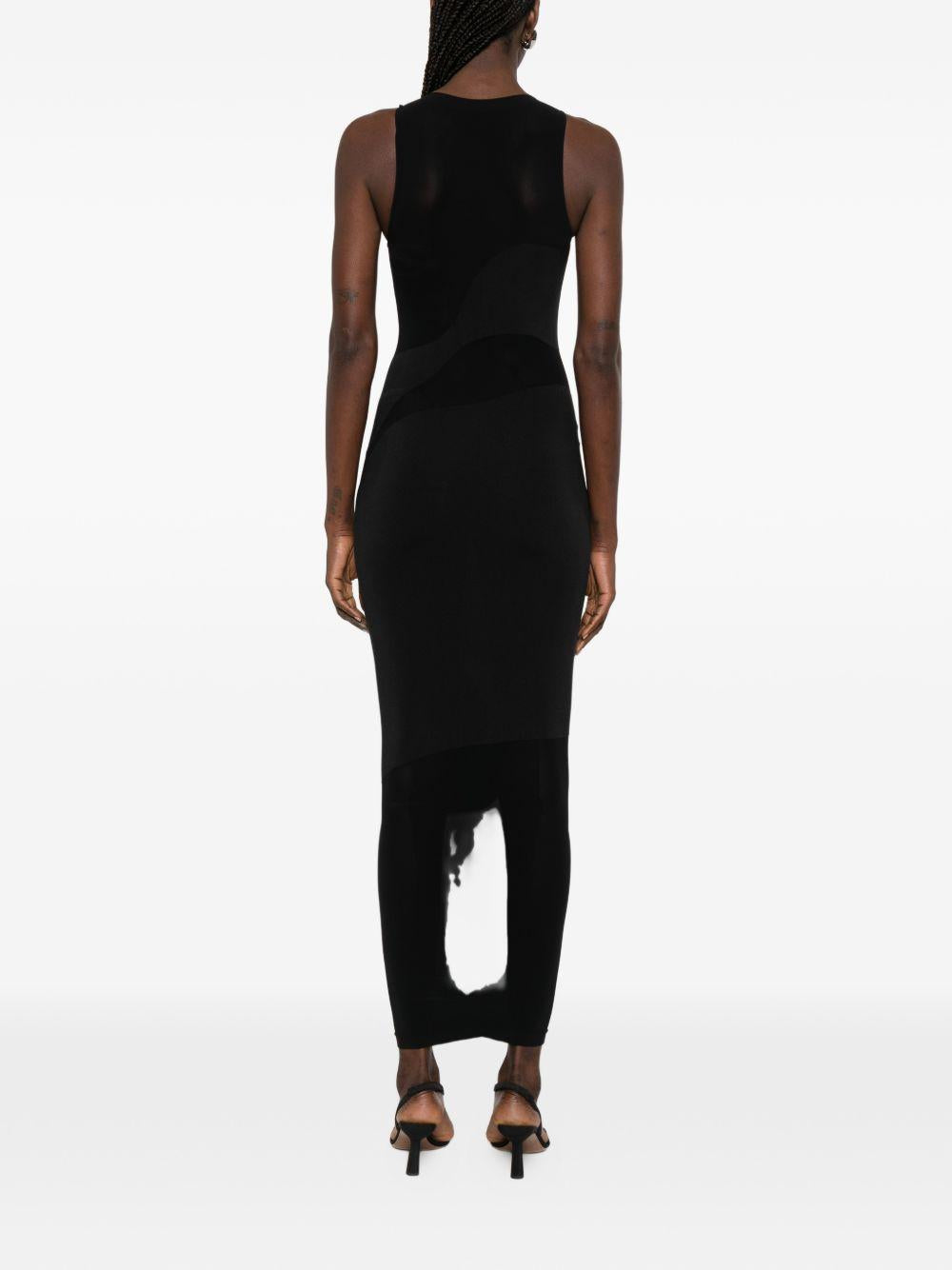 Abito lungo con scollo girocollo in nero Wolford - donna 