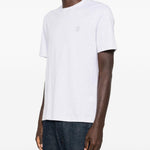 T-shirt con logo a girocollo in bianco Brunello cucinelli - uomo 