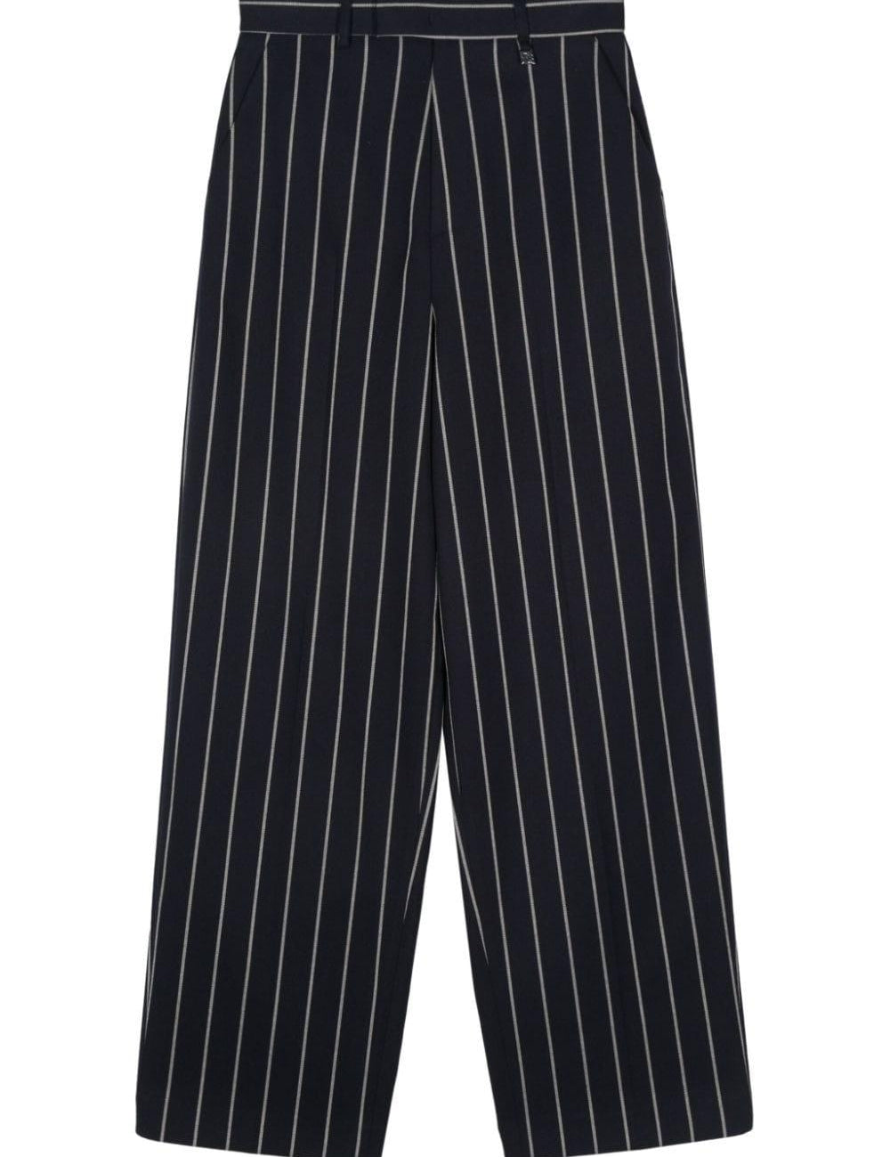 Pantaloni gessati taglio sartoriale in blu Giuseppe Di Morabito - donna 