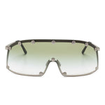 Occhiali da sole con borchie in argento e verde Rick owens - unisex 