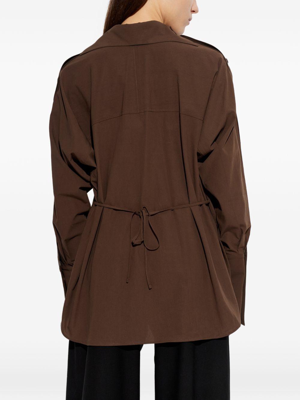 Camicia di cotone con colletto asimmetrico in marrone Issey miyake  - donna 