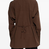 Camicia di cotone con colletto asimmetrico in marrone Issey miyake  - donna 