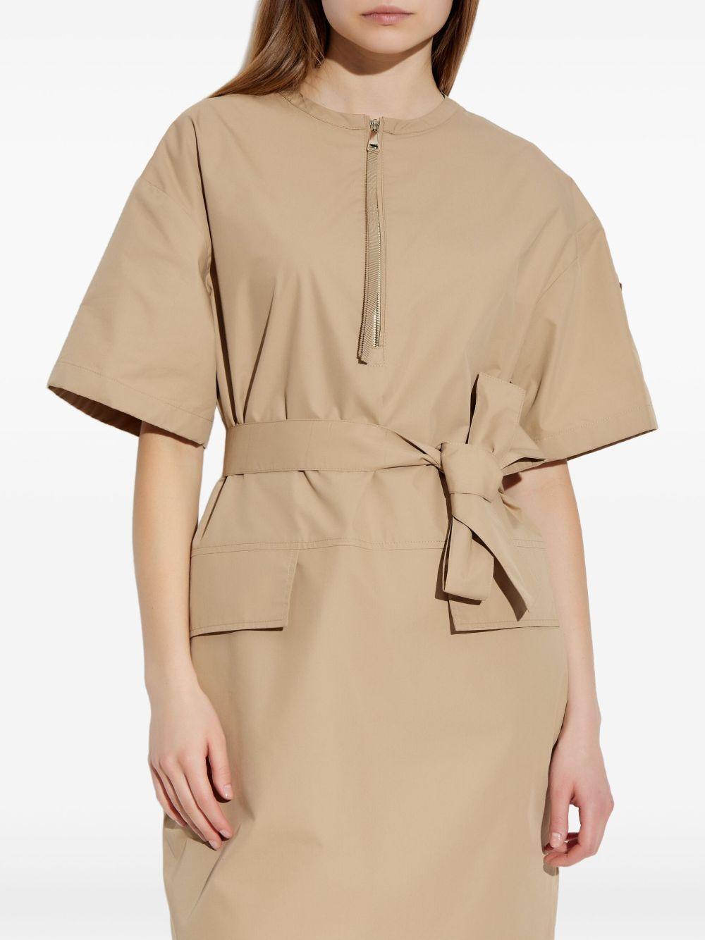 Abito midi con cintura in beige Moncler - donna 