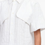 Camicia crop a maniche corte in bianco Mm6 maison margiela - donna 
