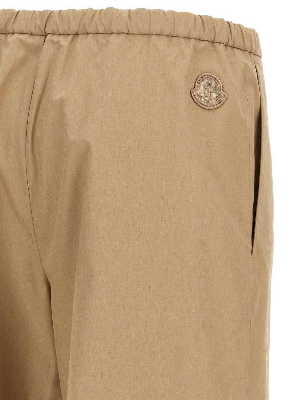 Pantaloni in popeline in beige Moncler - donna 