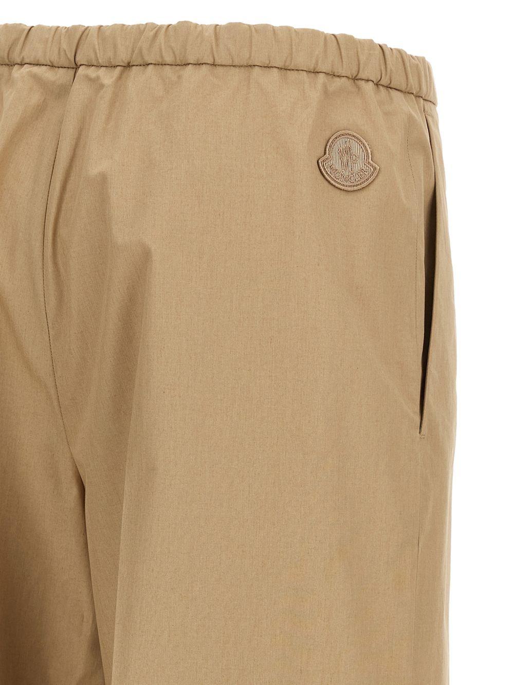 Pantaloni in popeline in beige Moncler - donna 