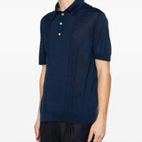 Polo a maniche corte con texture in blu Kiton - uomo 