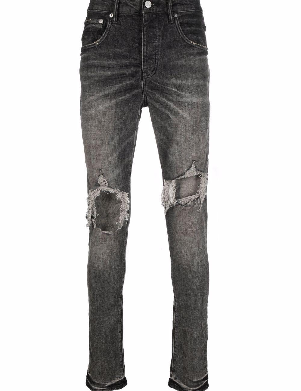 Jeans slim a vita bassa in grigio Purple - uomo 