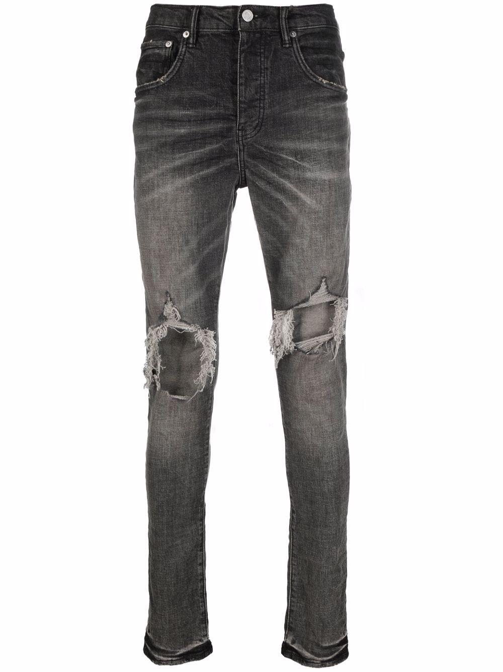Jeans slim a vita bassa in grigio Purple - uomo 