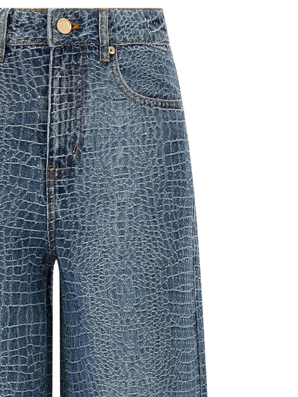 Jeans con effetto coccodrillo in blu Self-Portrait - donna 