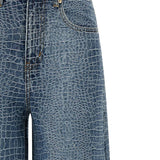 Jeans con effetto coccodrillo in blu Self-Portrait - donna 