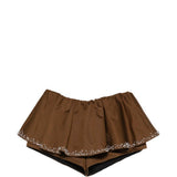 Shorts con volant in marrone giuseppe di morabito - donna 