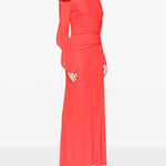 Abito lungo drappeggiato in rosso Victoria Beckham - donna 