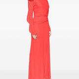 Abito lungo drappeggiato in rosso Victoria Beckham - donna 