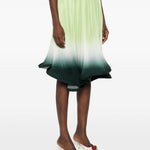Gonna midi plissettata in verde degradè Rowen Rose - donna 