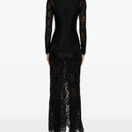 Abito lungo in pizzo in nero Rabanne - donna 
