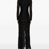 Abito lungo in pizzo in nero Rabanne - donna 