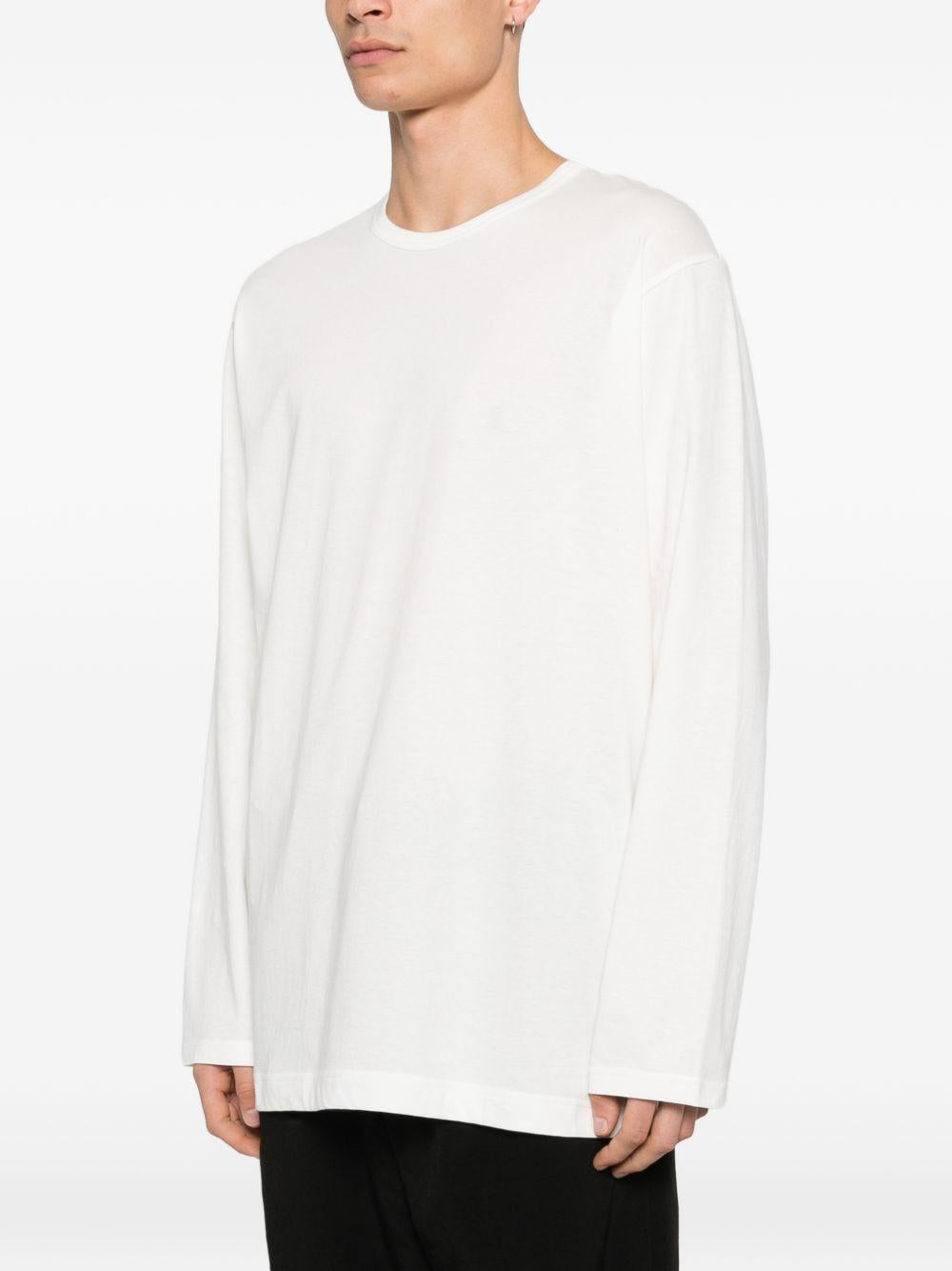 T-shirt a maniche lunghe in bainco Yohji yamamoto - uomo 