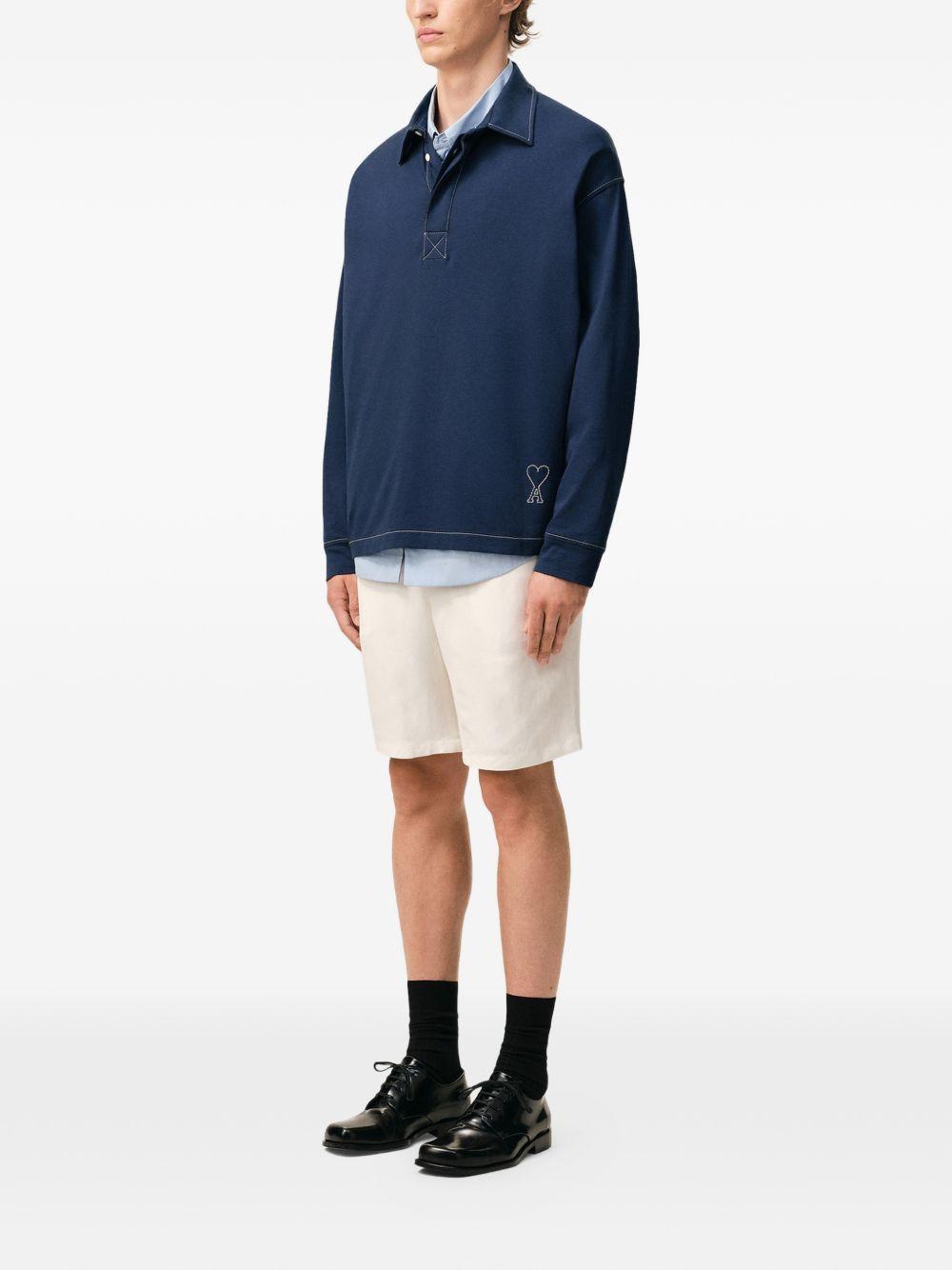 Polo Ami de Coeur con logo in blu Ami paris - uomo 