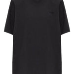 T-shirt a maniche corte con logo ricamato in nero The attico - donna 