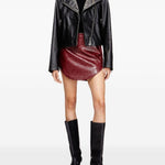 Giacca biker in pelle in nero Diesel - donna 
