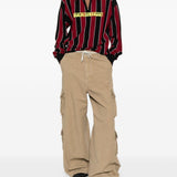 Polo a righe con zip in rosso e nero Martine rose - unisex 