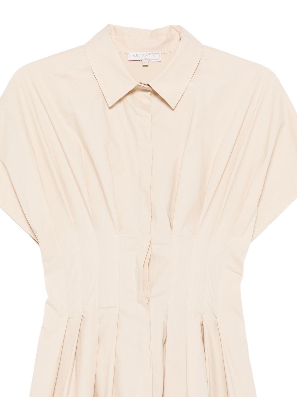 Abito midi a pieghe con blocchi di colore in beige Antonelli - donna 