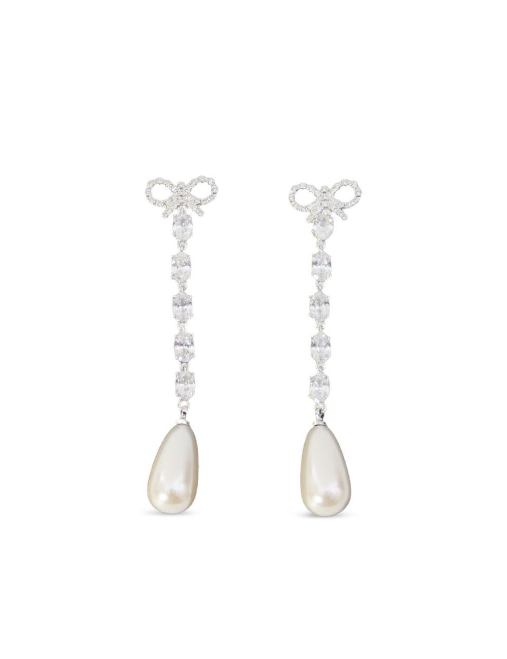 Orecchini pendenti con fiocco in argento Self-portrait - donna 