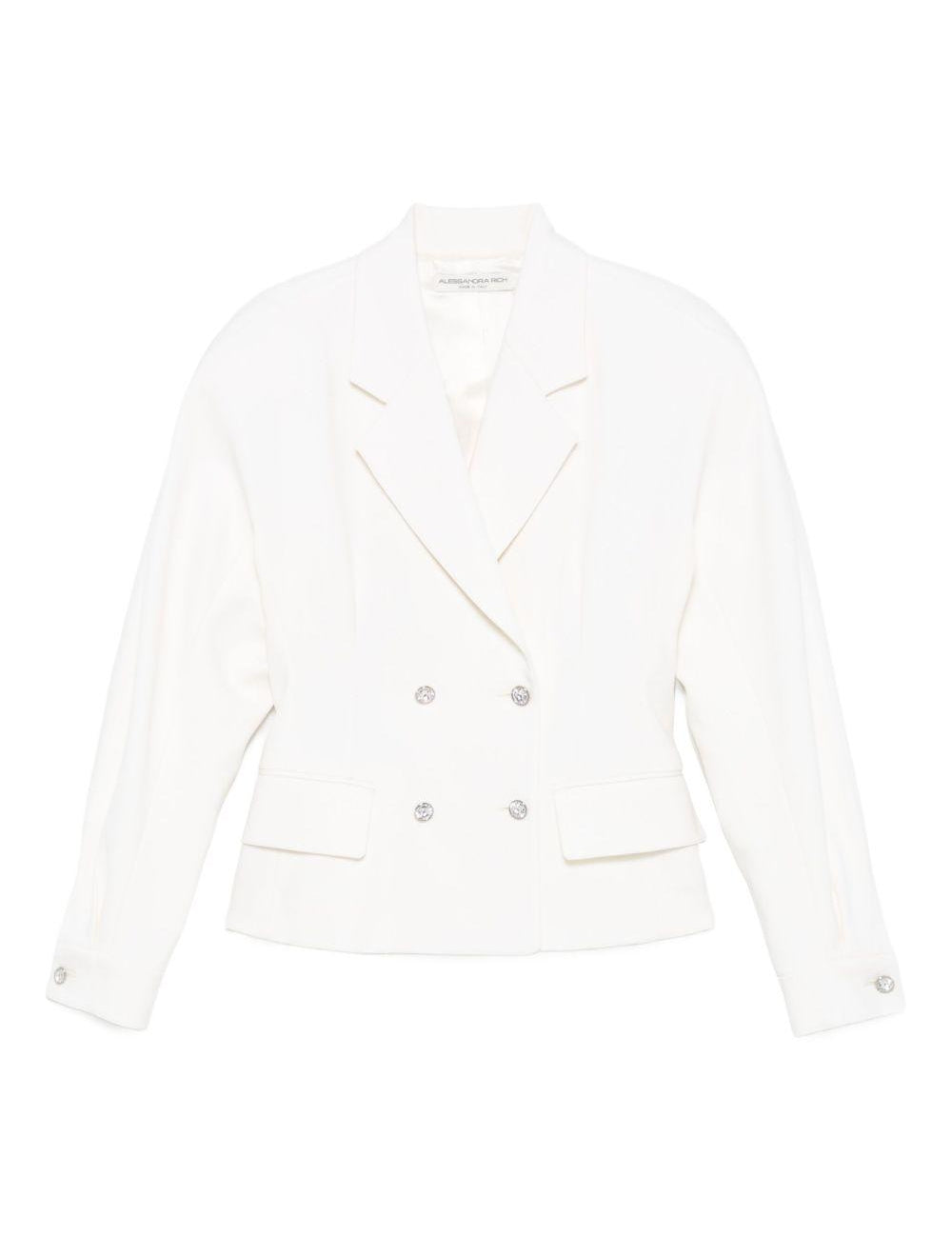 Giacca doppiopetto con decorazione in bianco Alessandra Rich - donna 