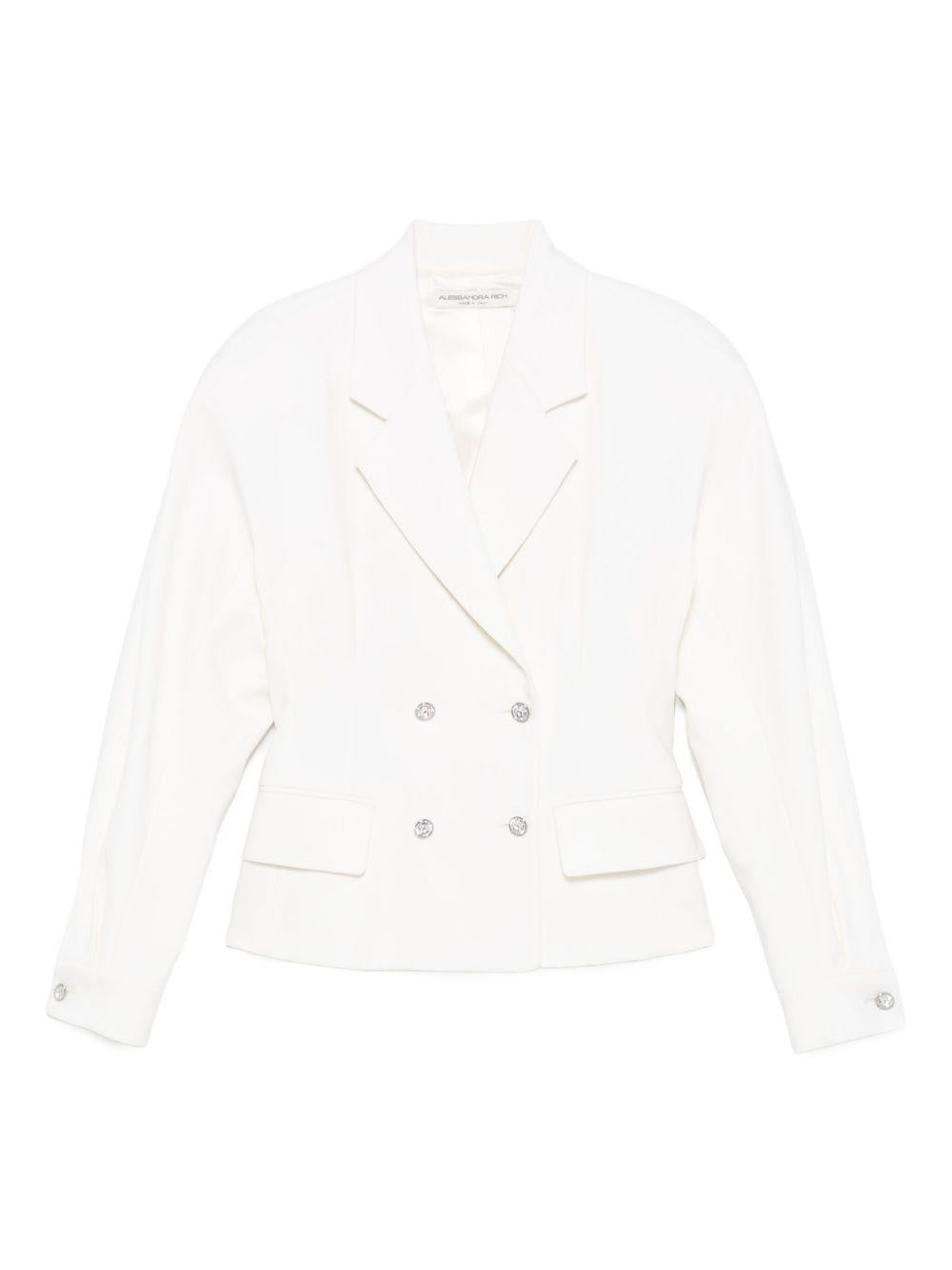 Giacca doppiopetto con decorazione in bianco Alessandra Rich - donna 