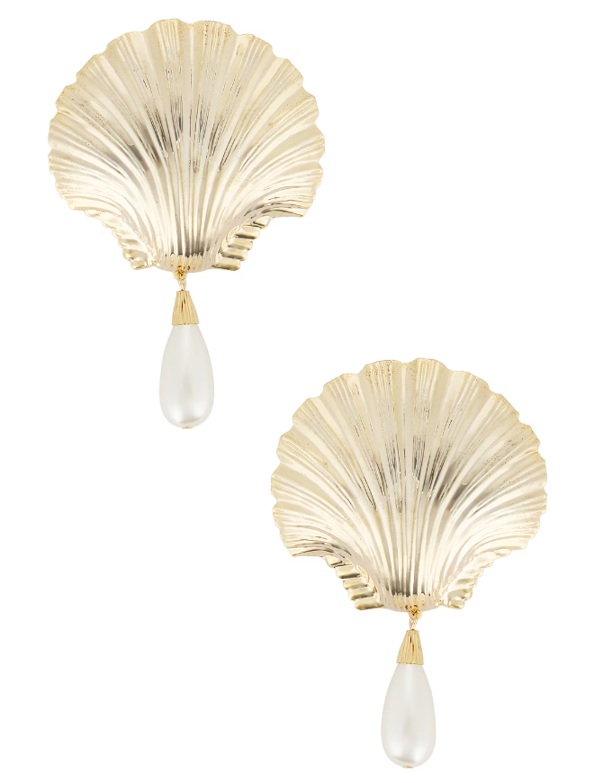 Orecchini con perle shell color oro Rowen Rose - donna 