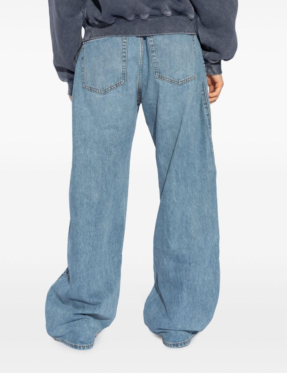 Jeans boyfriend con logo goffrato in blu Alexander wang  - donna 