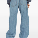 Jeans boyfriend con logo goffrato in blu Alexander wang  - donna 