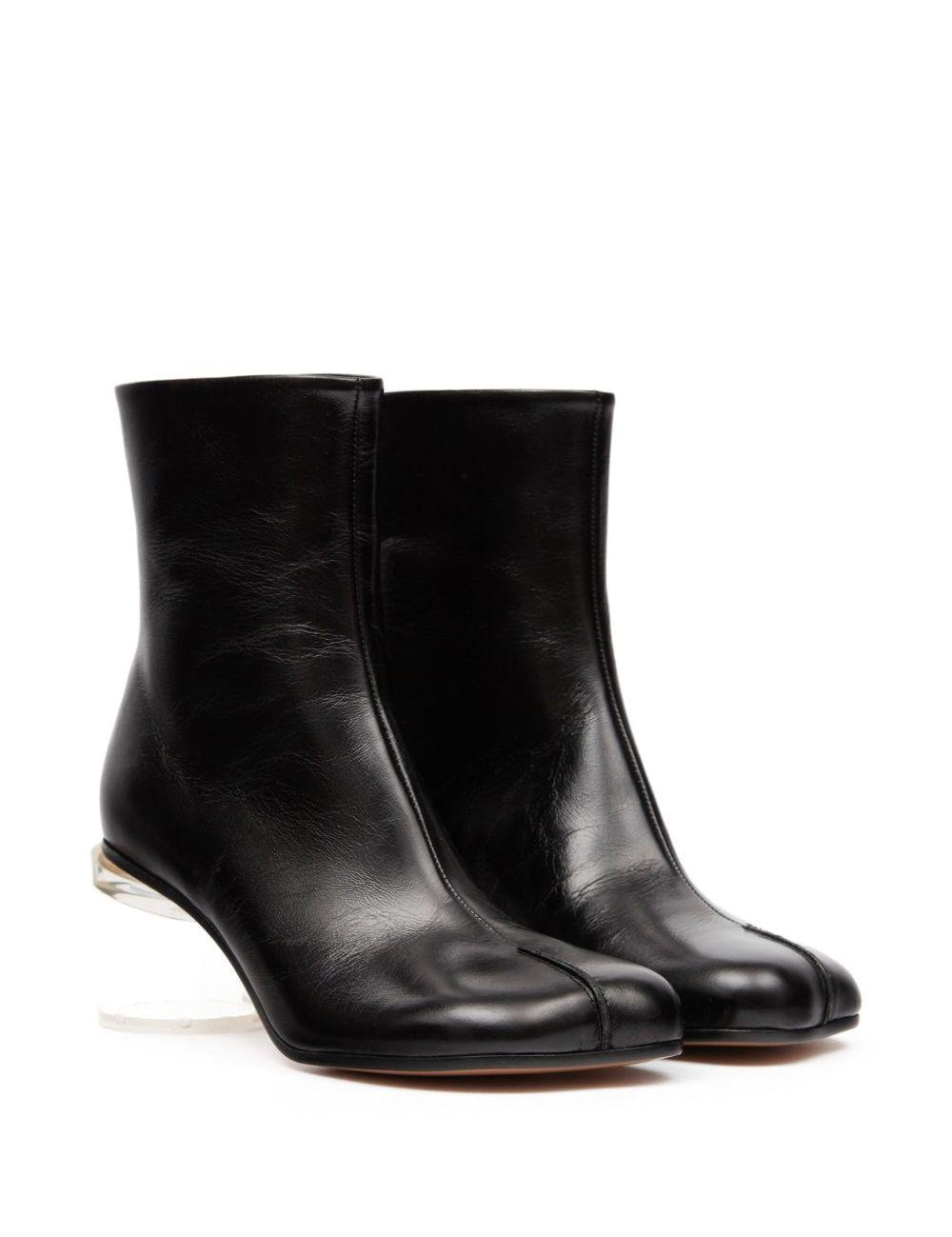 Stivaletti con tacco largo in nero Mm6 maison margiela - donna 
