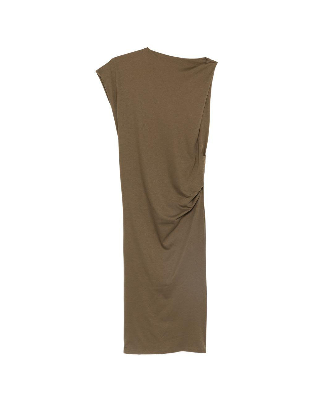Abito midi asimmetrico drap in verde Jacquemus - donna 