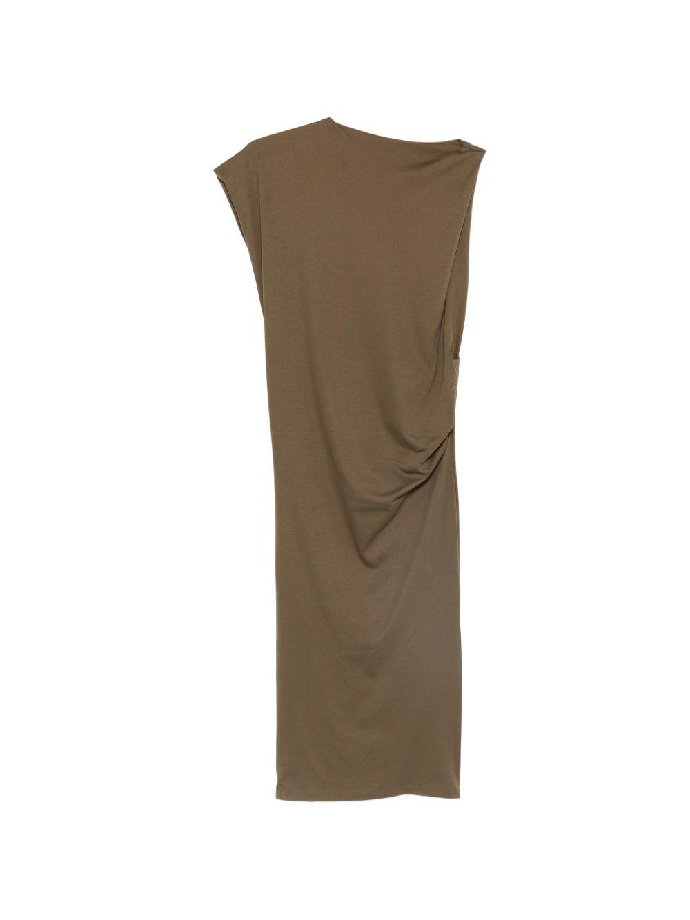 Abito midi asimmetrico drap in verde Jacquemus - donna 
