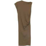 Abito midi asimmetrico drap in verde Jacquemus - donna 