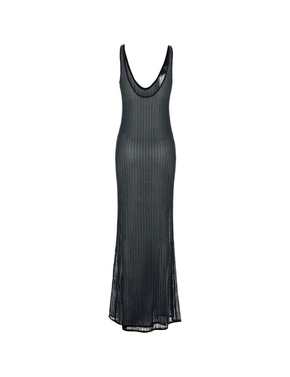 Abito lungo con decorazione in nero Venuja - donna 