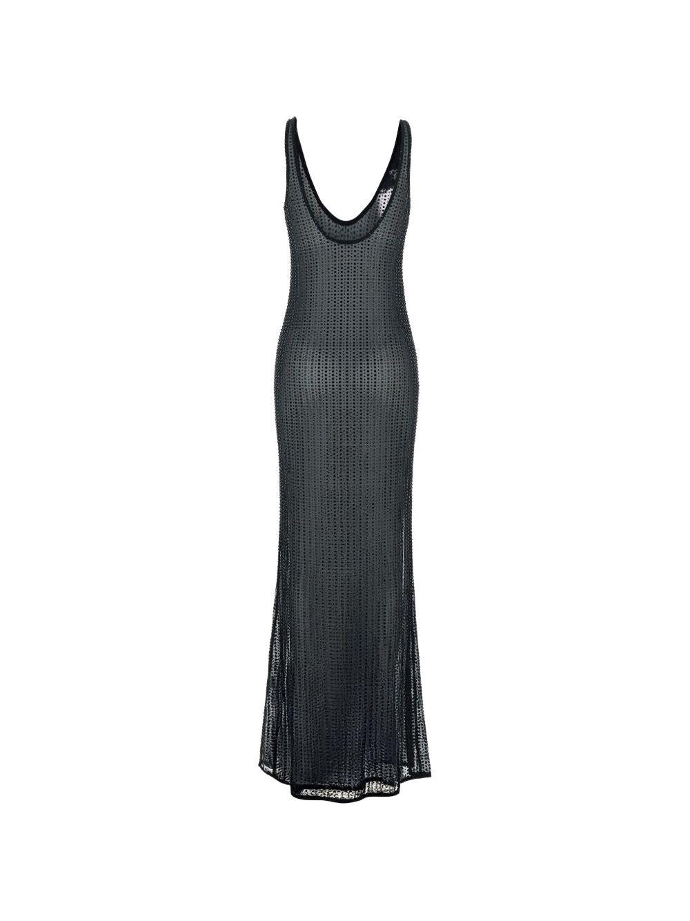 Abito lungo con decorazione in nero Venuja - donna 