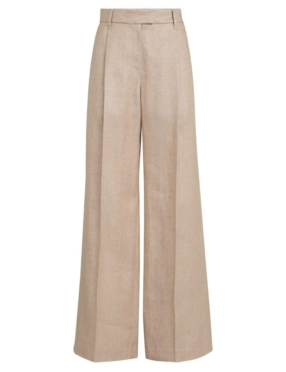 Pantaloni con dettaglio Monili in beige Brunello cucinelli - donna 