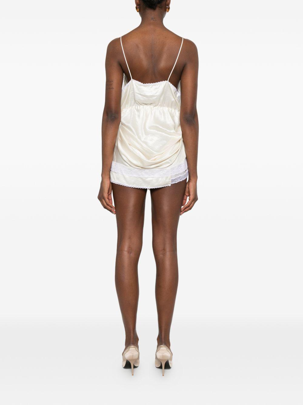 Abito mini con pizzo in beige Magda butrym - donna 