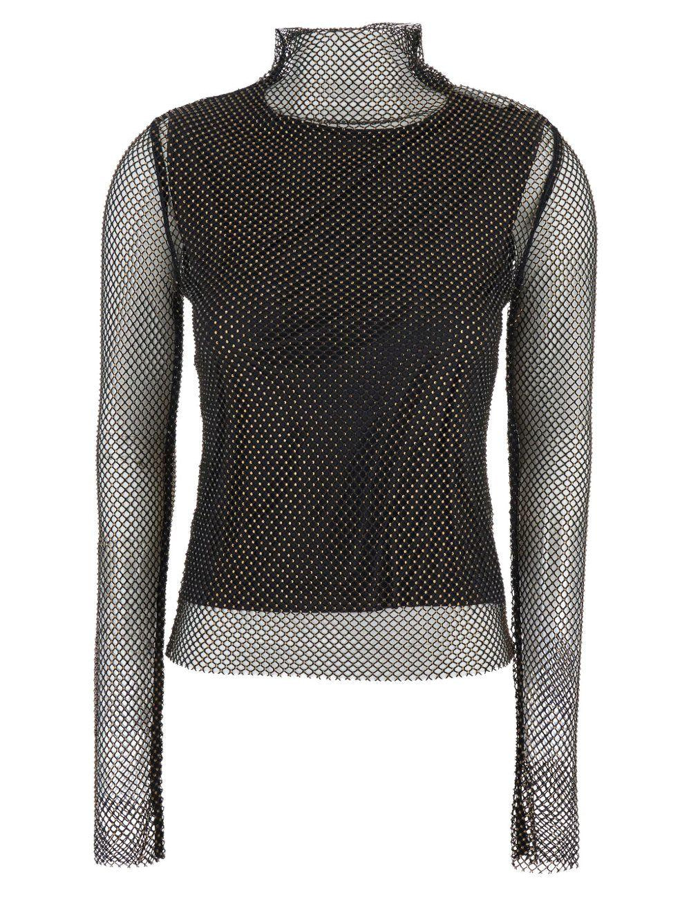 Top Gerarda a maniche lunghe in rete in nero Maxmara sportmax - donna 