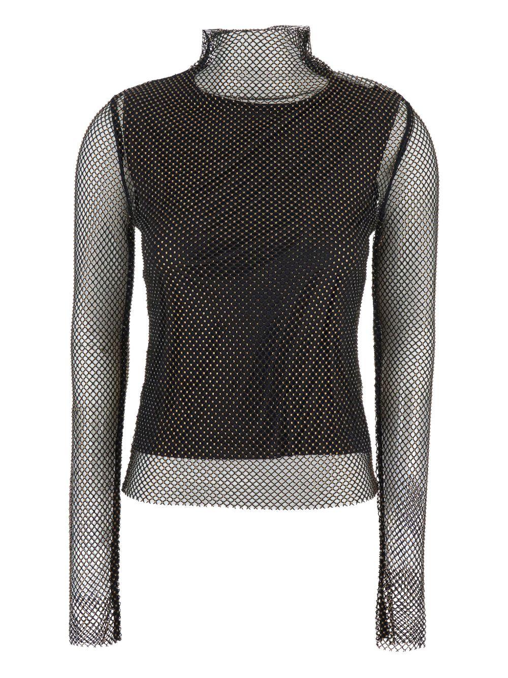 Top Gerarda a maniche lunghe in rete in nero Maxmara sportmax - donna 