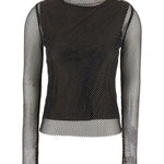 Top Gerarda a maniche lunghe in rete in nero Maxmara sportmax - donna 