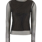 Top Gerarda a maniche lunghe in rete in nero Maxmara sportmax - donna 